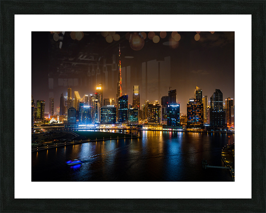 Offices and apartments of Dubai Business Bay with district behin  Framed Print Print