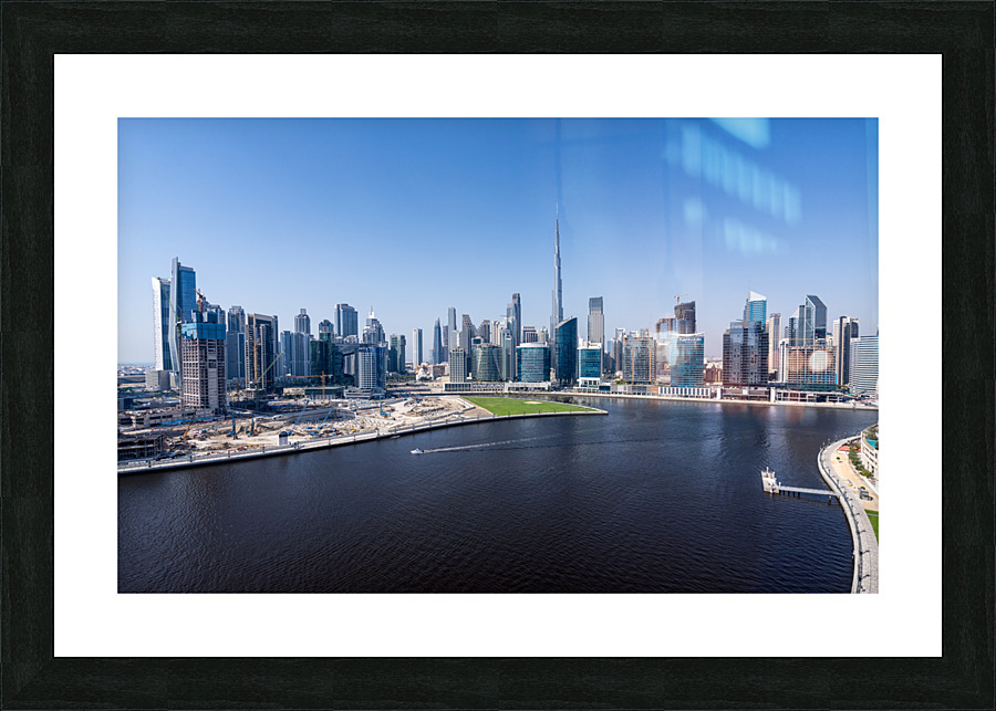 Offices and apartments of Dubai Business Bay with district behin Picture Frame print