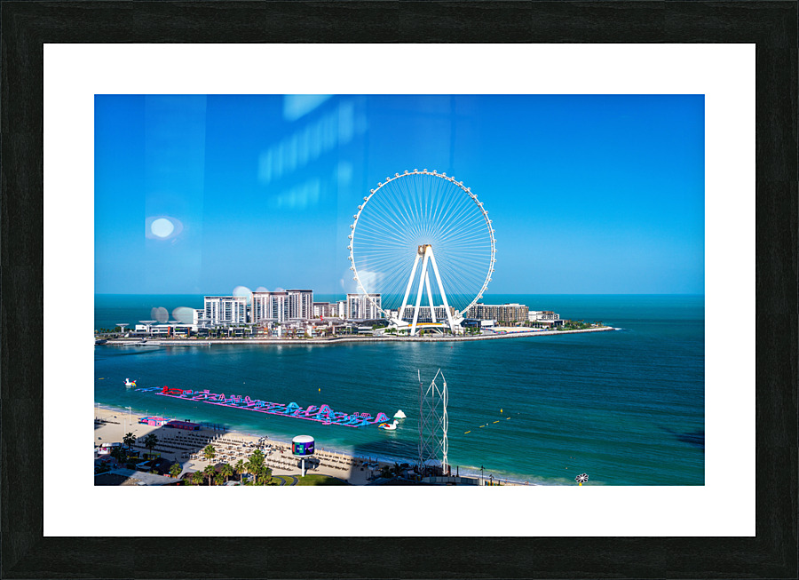 The Ain Dubai observation wheel on Bluewaters Island off JBR bea  Framed Print Print