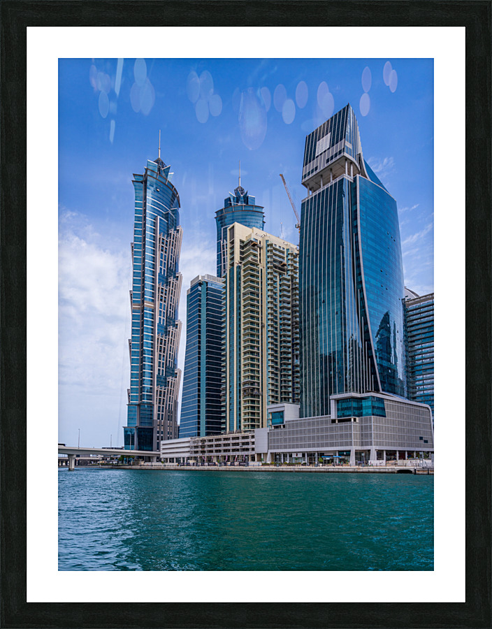 Modern apartments of Dubai Business Bay along the Canal  Impression encadrée
