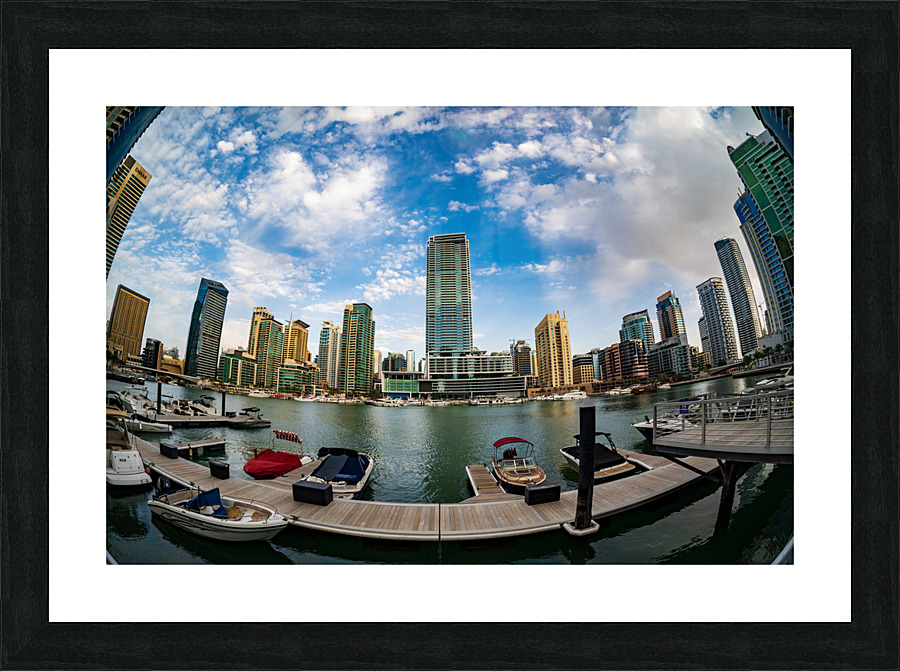 Fisheye view of apartments at Dubai Marina UAE  Impression encadrée