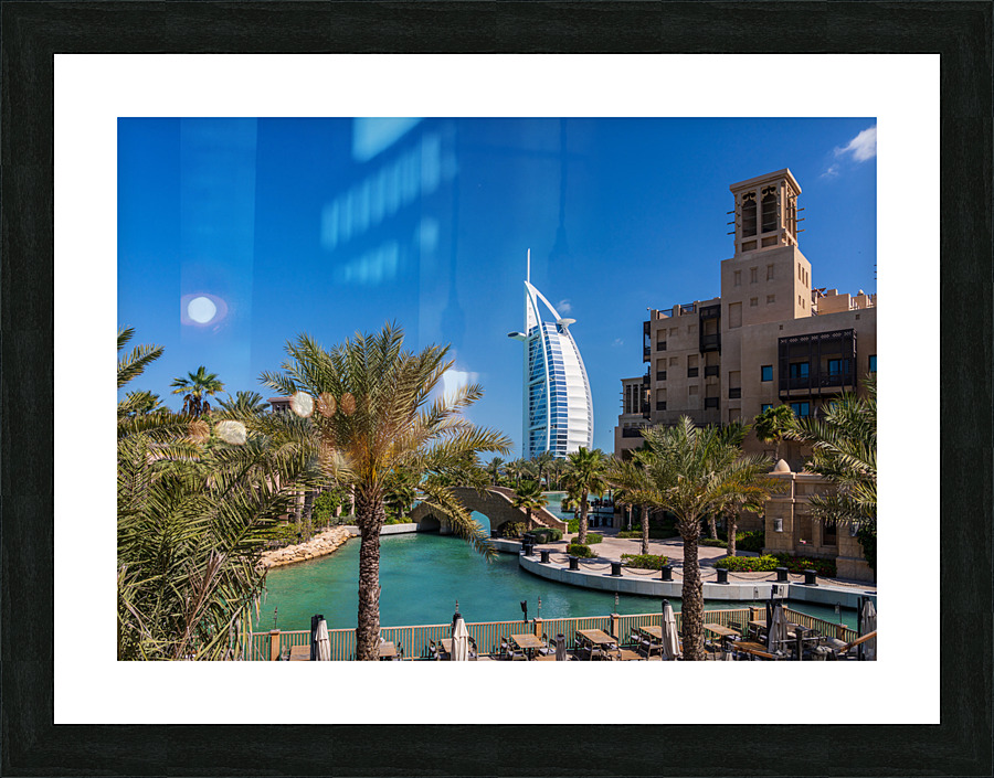 Artificial waterways around Souk Madinat Jumeirah in Dubai  Framed Print Print