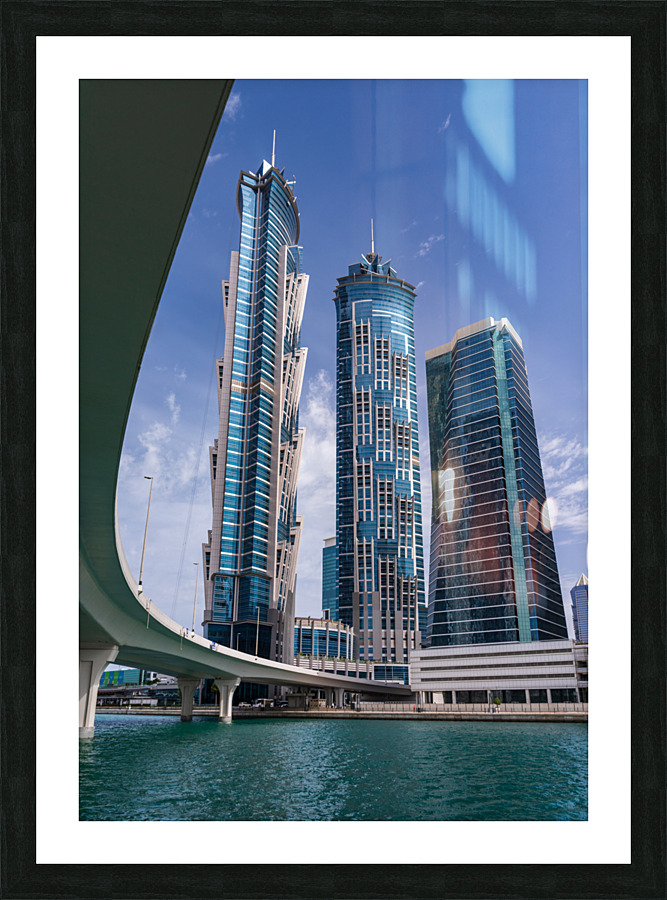 Modern apartments of Dubai Business Bay along the Canal  Impression encadrée