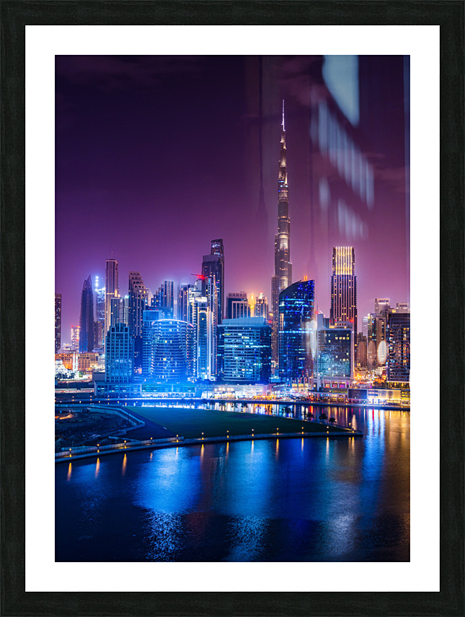 Offices and apartments of Dubai Business Bay and Downtown  Framed Print Print