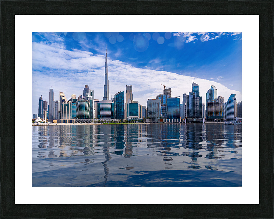 Apartments and hotels in Dubai Downtown district  Framed Print Print