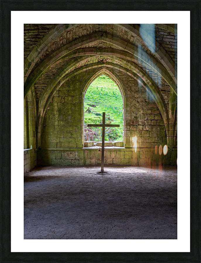 Cellarium at Fountains Abbey ruins in Yorkshire England  Framed Print Print
