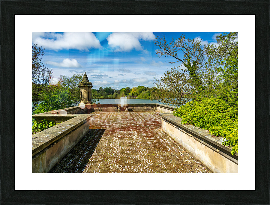 Old stone railway viaduct over River Nidd in Knaresborough Picture Frame print
