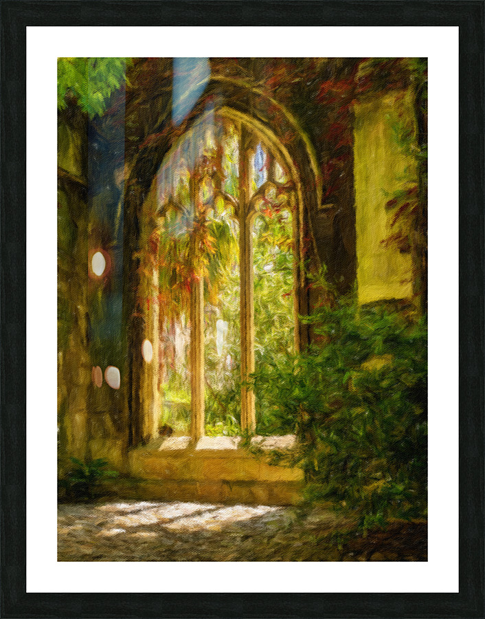 Digital oil painting of the windows of St Dunstan church  Framed Print Print