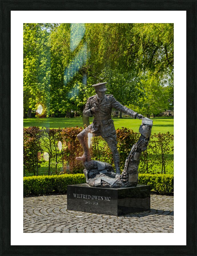  Portrait of Wilfred Owen statue in Oswestry park in Shropshire Picture Frame print