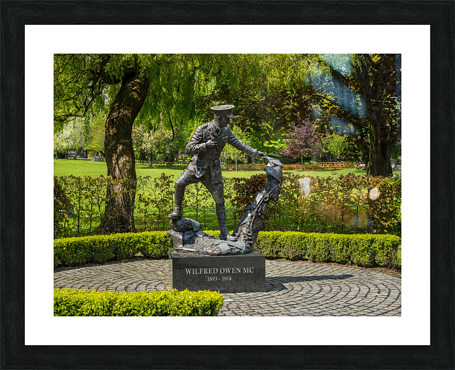  Wilfred Owen statue in Oswestry park in Shropshire Picture Frame print