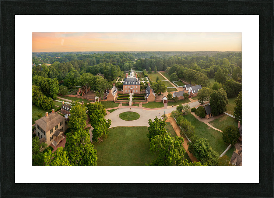 Aerial view of Governors Palace in Williamsburg Virginia  Framed Print Print
