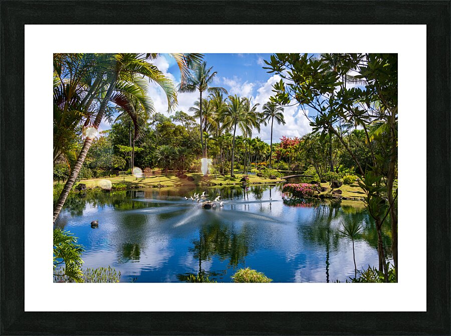 Gorgeous lagoon and lake in the Na Aina Kai sculpture garden  Impression encadrée