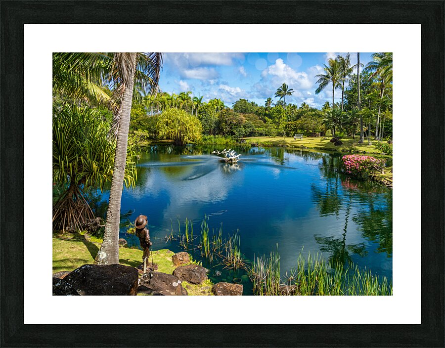 Gorgeous lagoon and lake in the Na Aina Kai sculpture garden  Impression encadrée