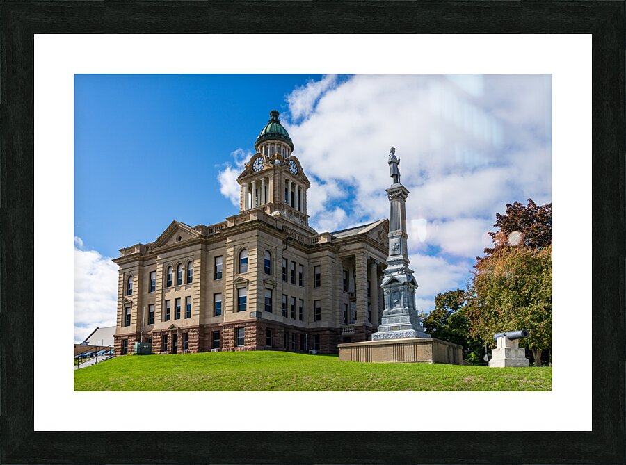 Facade and clock tower of Winneshiek County Courthouse Decorah Picture Frame print