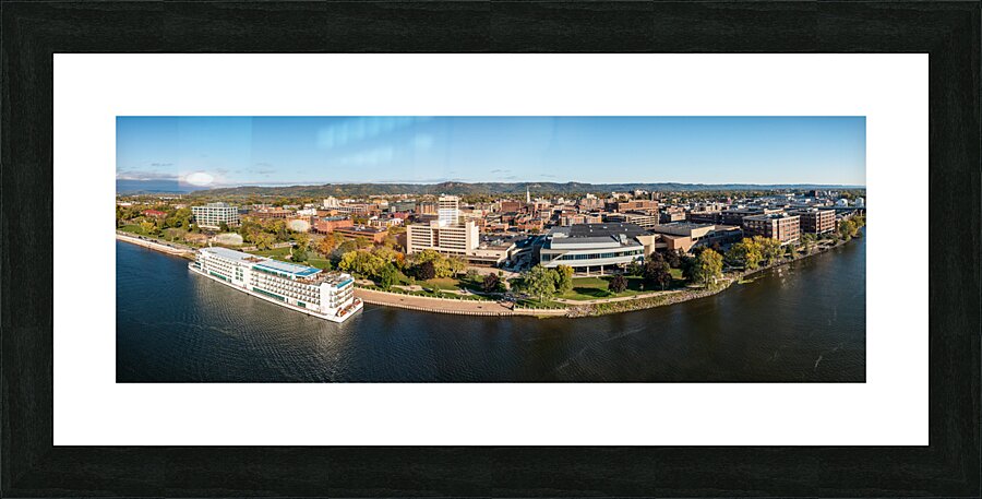 Aerial view of La Crosse Wisconsin and the Mississippi River  Framed Print Print