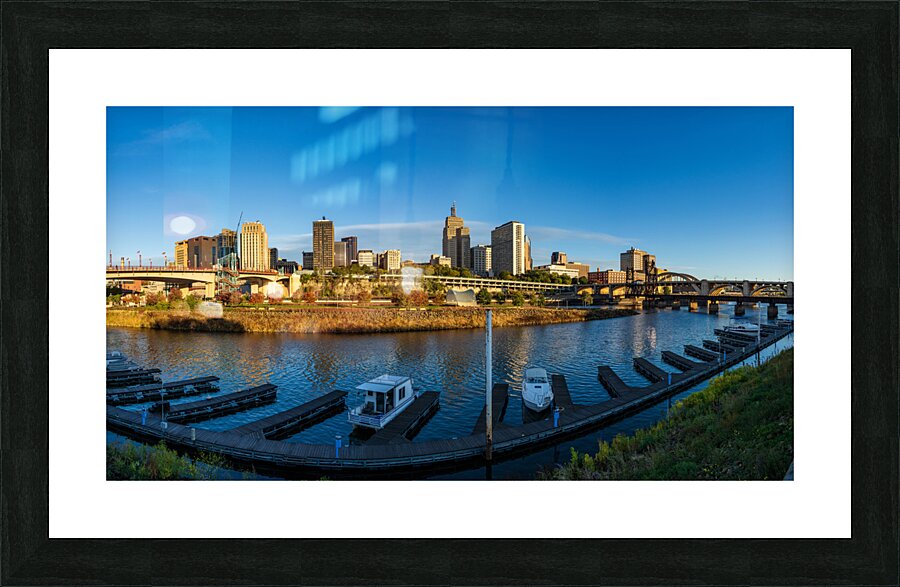 Sunrise over the downtown district of St Paul Minnesota  Framed Print Print