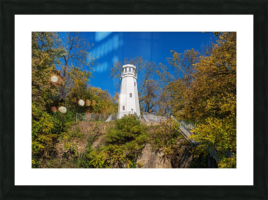 Mark Twain memorial lighthouse in Hannibal Missouri  Framed Print Print