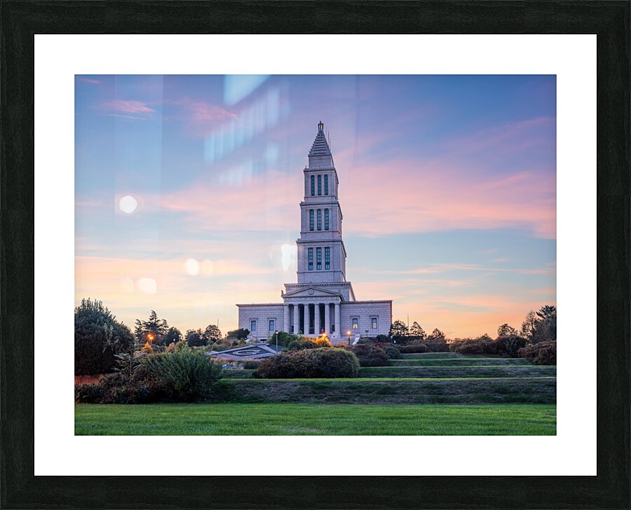 Sunset at the George Washington Masonic National Memorial in Ale  Framed Print Print