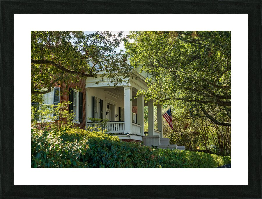 Facade of antebellum home in Natchez in Mississippi  Framed Print Print