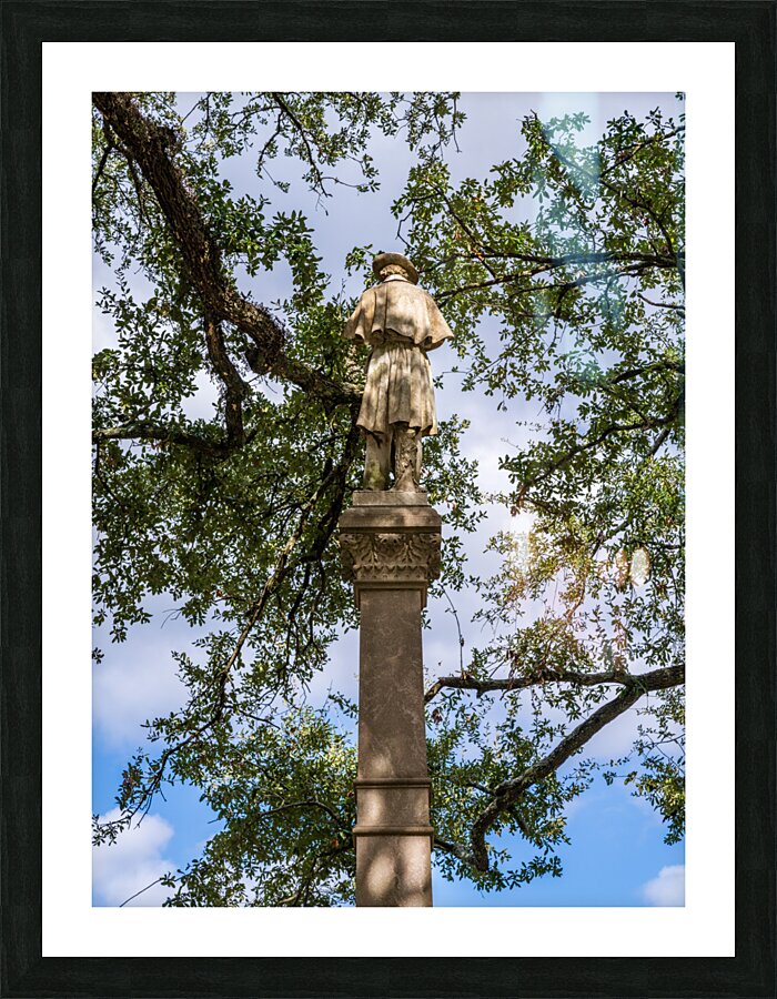 Rear view of statue confederate soldier surrendering in Natchez  Impression encadrée