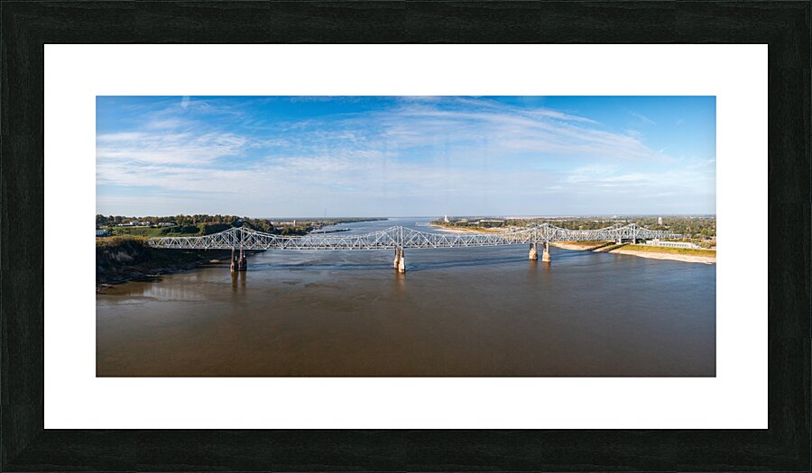 I84 interstate bridge by Natchez MS over Mississippi river in Oc  Framed Print Print