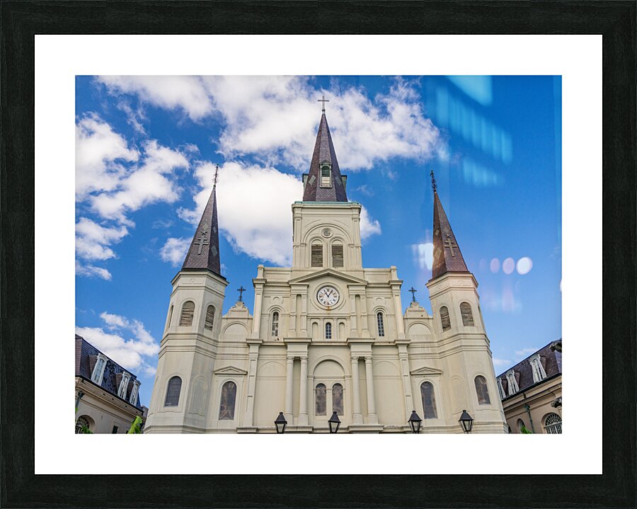 Facade of Cathedral Basilica of Saint Louis in New Orleans LA  Impression encadrée