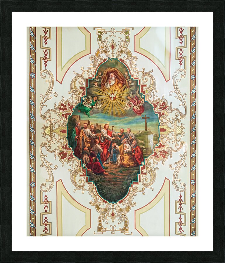 Ceiling painting in the Cathedral Basilica of Saint Louis  Framed Print Print