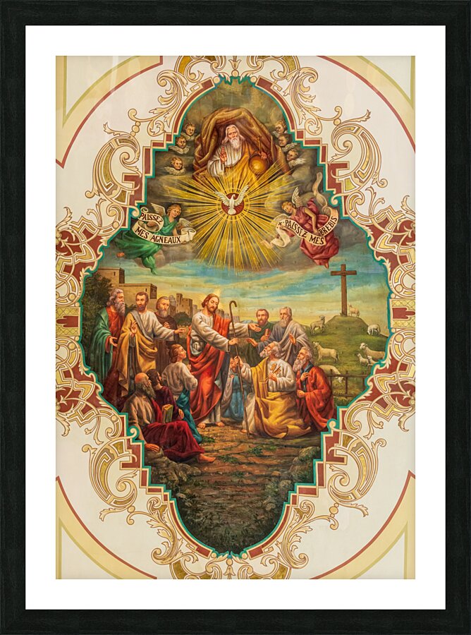 Ceiling painting in the Cathedral Basilica of Saint Louis  Framed Print Print