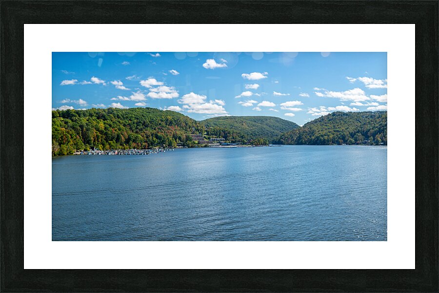 Early fall colors on Cheat Lake in Morgantown WV  Framed Print Print