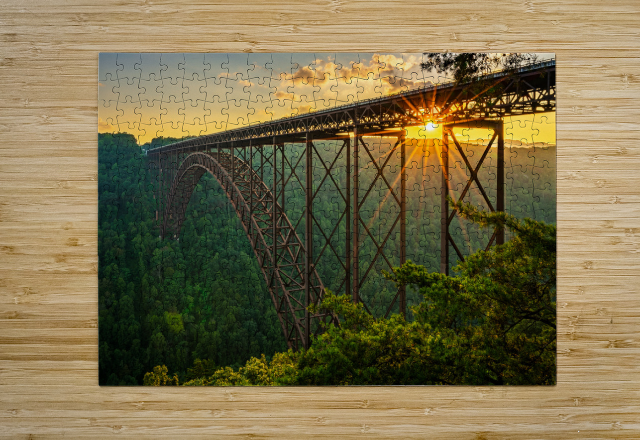 Sunset at the New River Gorge Bridge in West Virginia Steve Heap Puzzle printing