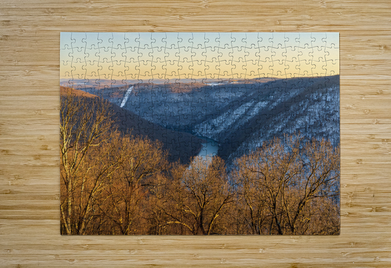 Cheat River Canyon at Coopers Rock on winter afternoon Steve Heap Puzzle printing