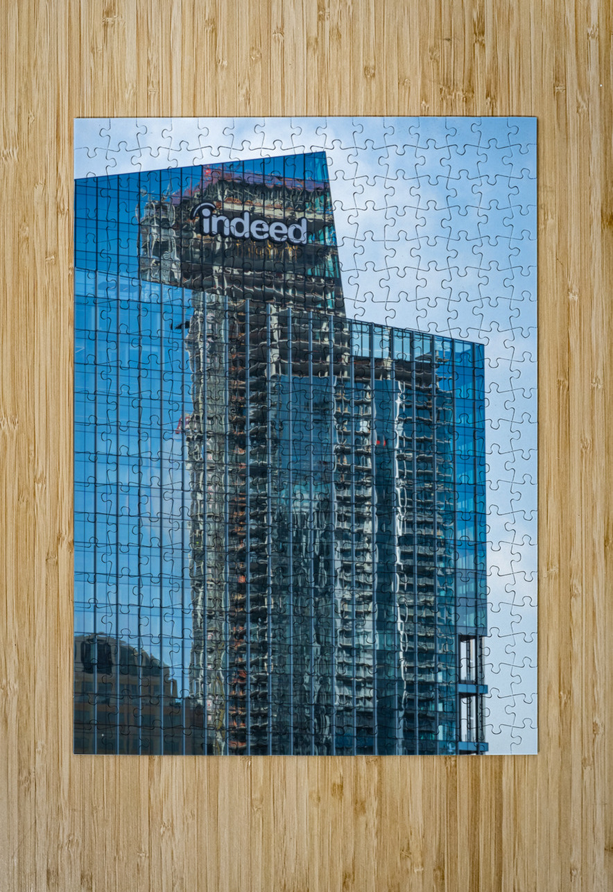 Reflections of other towers in Indeed HQ building in Austin TX Steve Heap Puzzle printing
