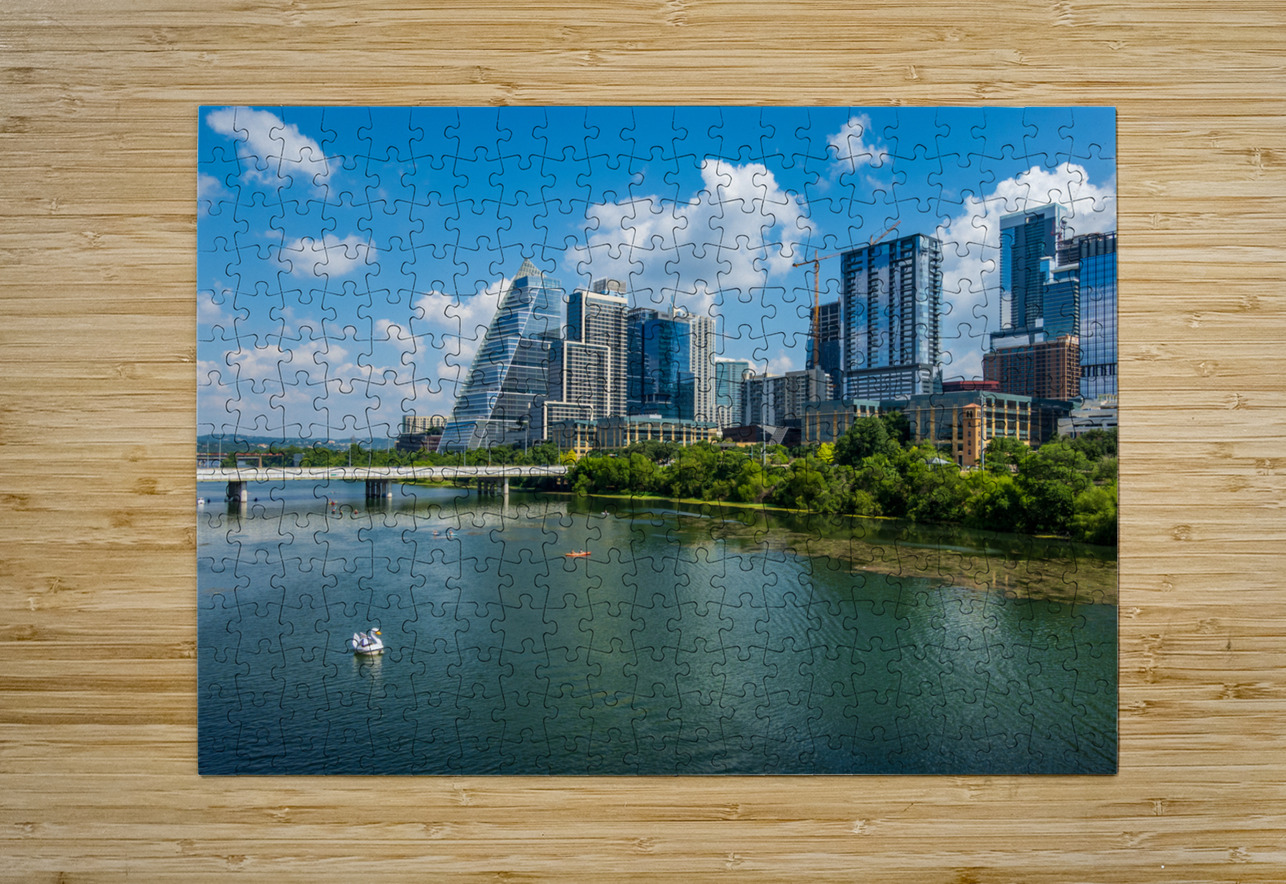 Office Towers View - Austin cityscape across Lady Bird Lake Steve Heap Puzzle printing