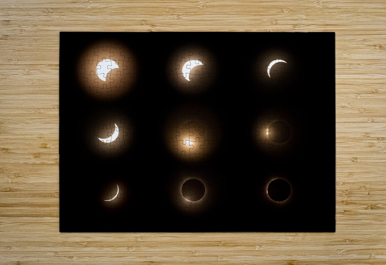 Composite of the stages of 2024 solar eclipse Steve Heap Puzzle printing