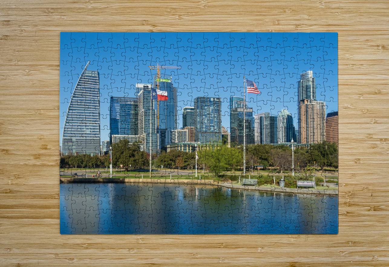 Cityscape of apartments and offices  in downtown Austin Texas Steve Heap Puzzle printing