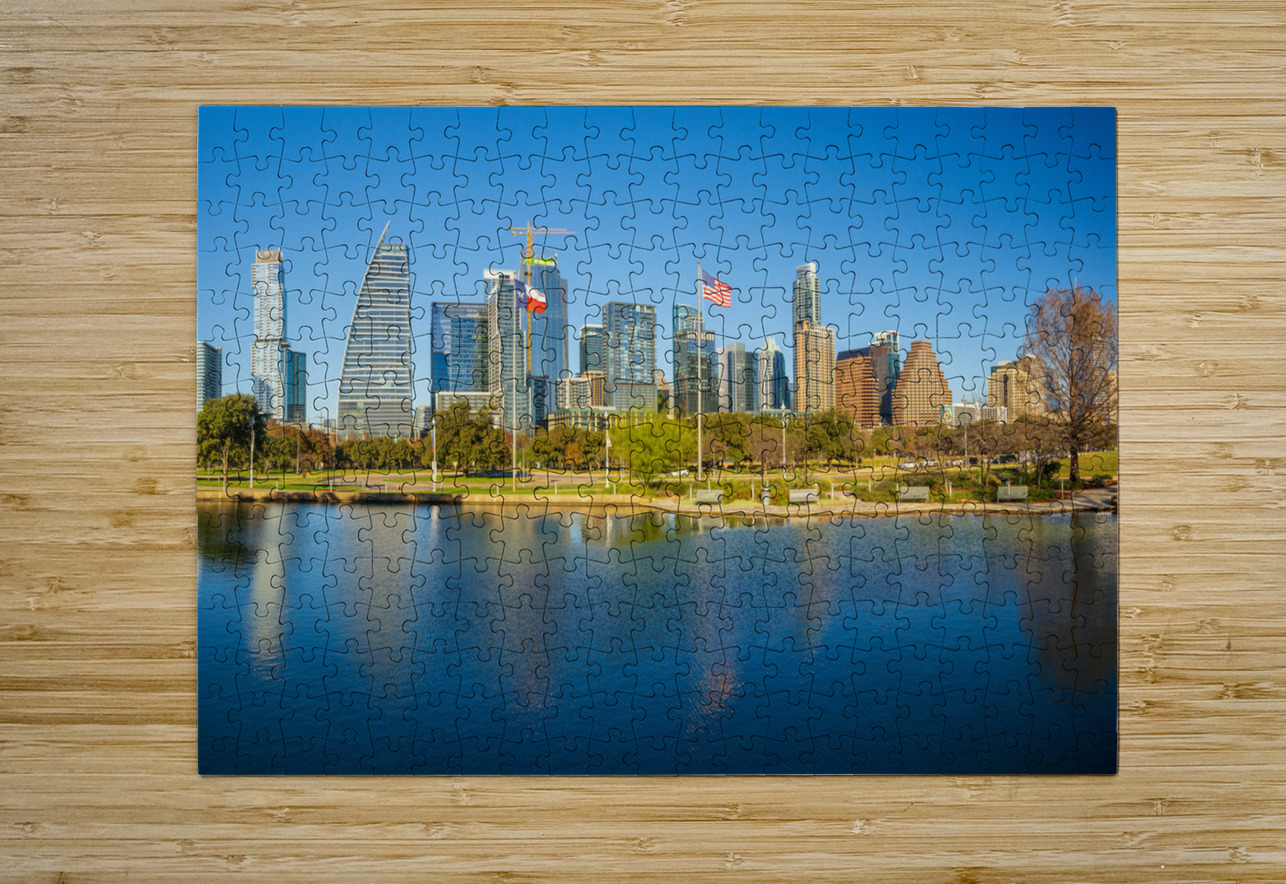 Cityscape of apartments and offices  in downtown Austin Texas Steve Heap Puzzle printing