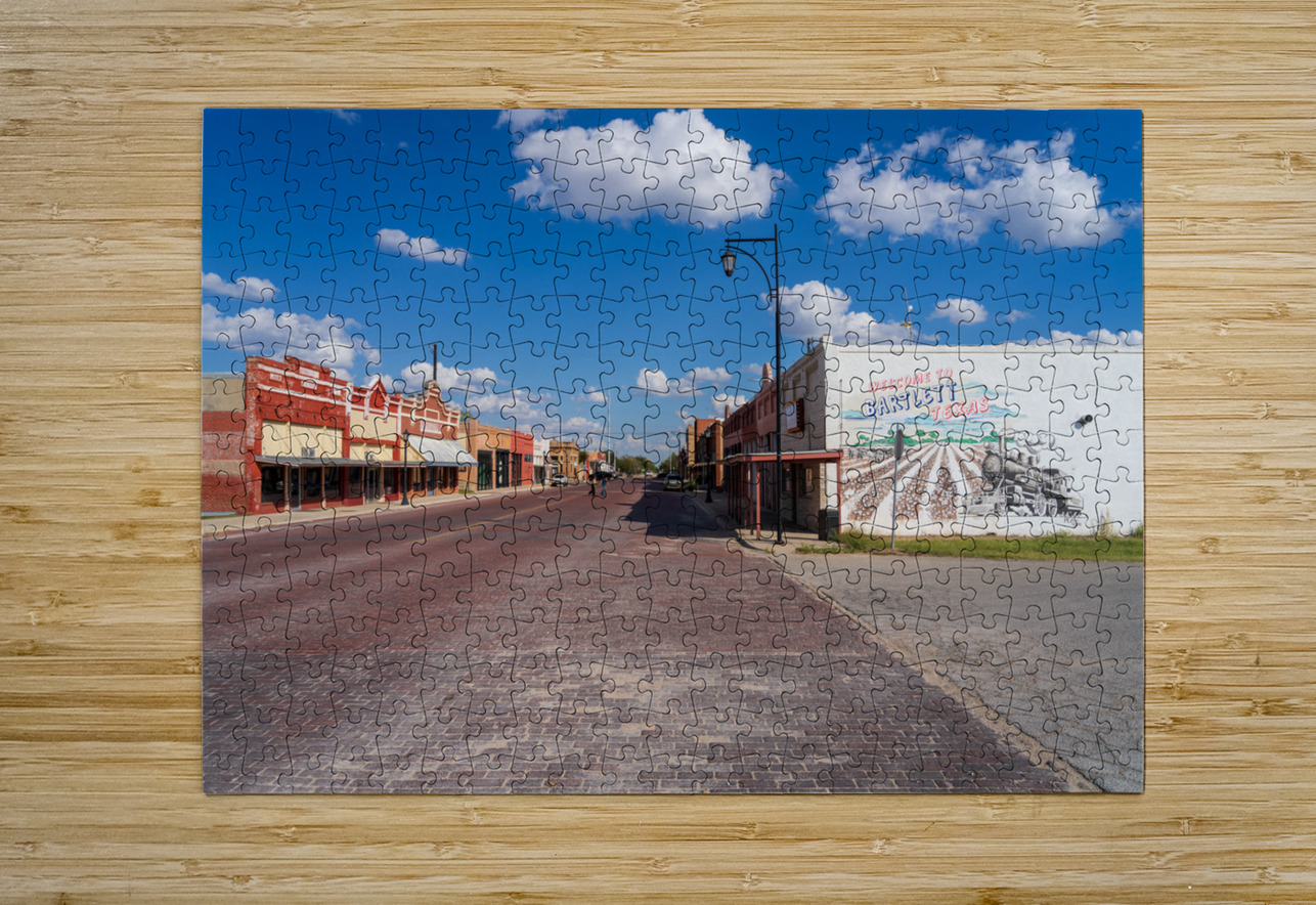 Street mural in once bustling railroad town of Bartlett in Texas Steve Heap Puzzle printing