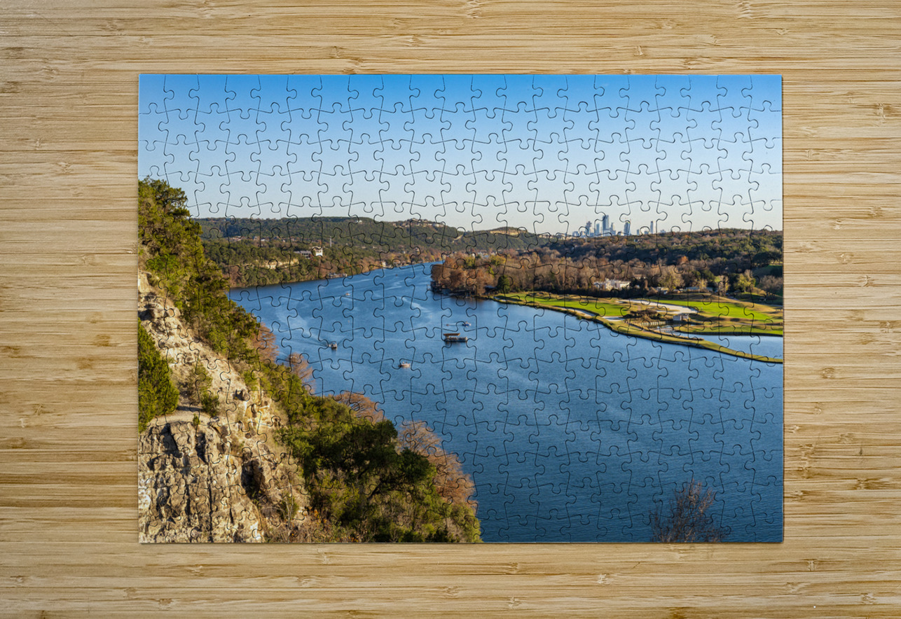 Colorado river and downtown Austin Texas from Pennybacker bridge Steve Heap Puzzle printing