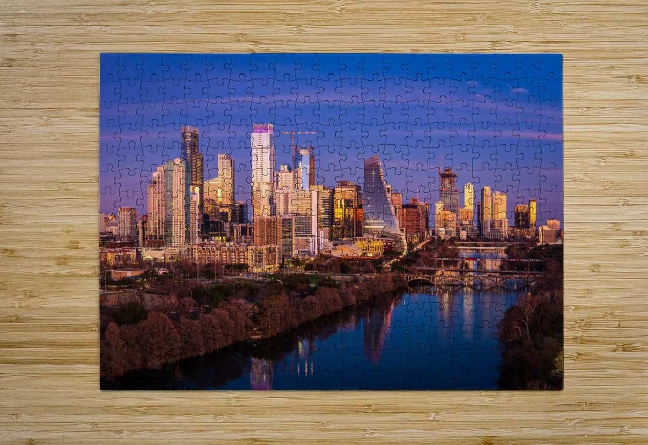 Cityscape of downtown Austin from the west in Zilker park 2025 Steve Heap Puzzle printing