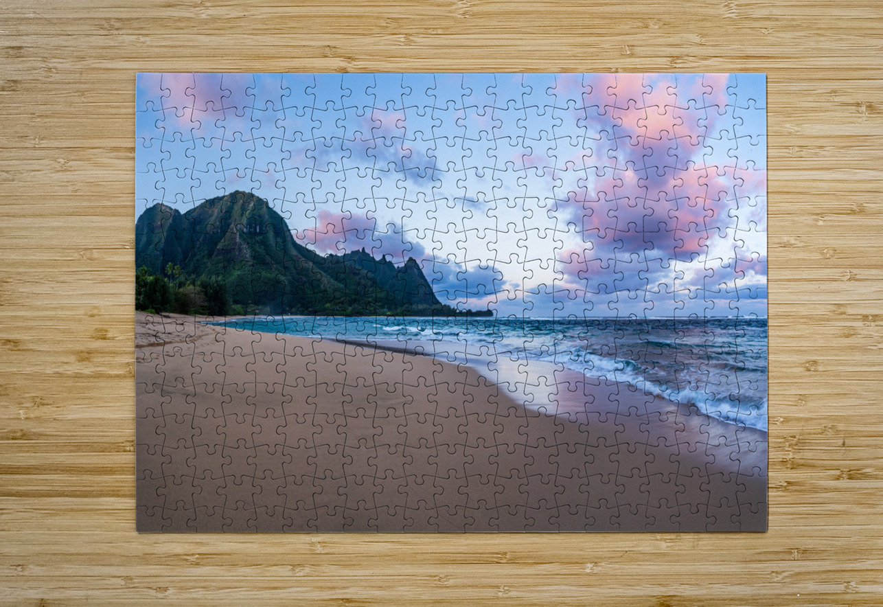 Early morning sunrise over Tunnels Beach on Kauai in Hawaii Steve Heap Puzzle printing