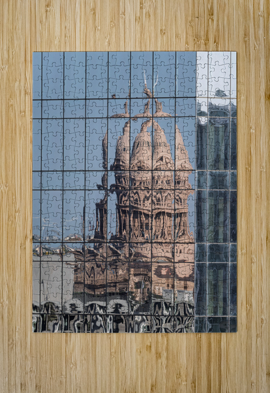 Intricate reflections of the Texas state capitol building on a s Steve Heap Puzzle printing