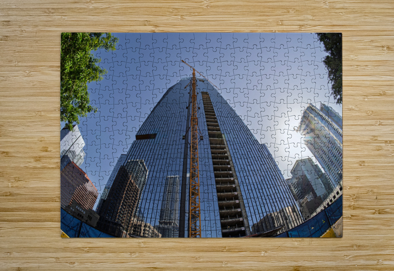 The Republic building in Austin Texas seen through fisheye lens Steve Heap Puzzle printing