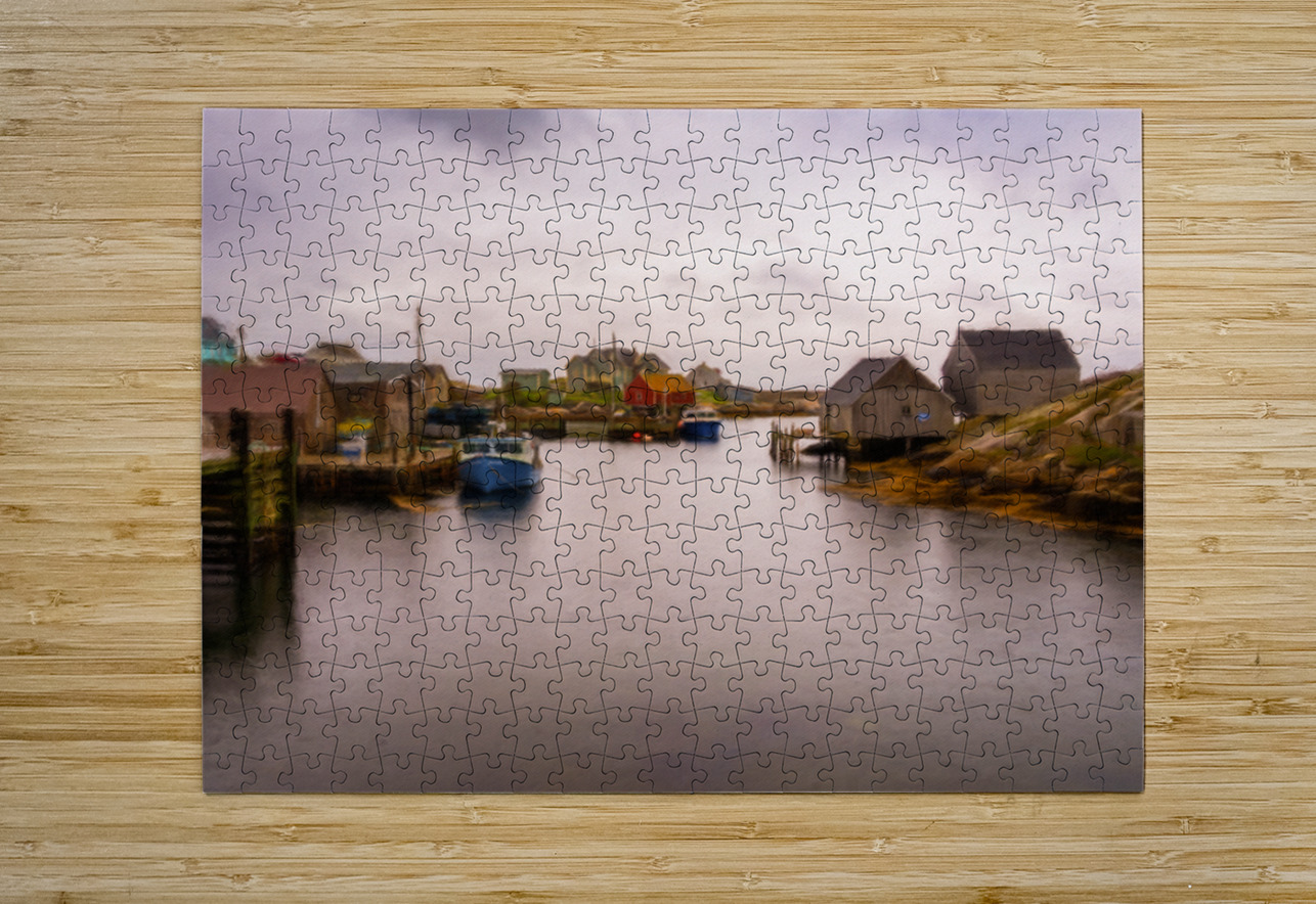 Digital painting at Peggys Cove near Halifax in Nova Scotia Can Steve Heap Puzzle printing