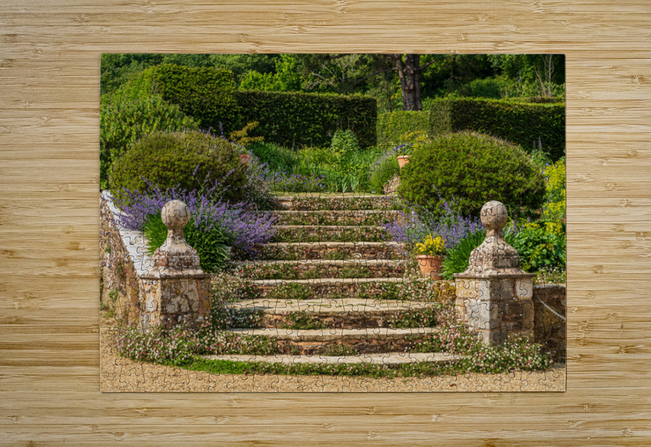 Stone steps into a hedged flower garden on the Isle of Wight Steve Heap Puzzle printing