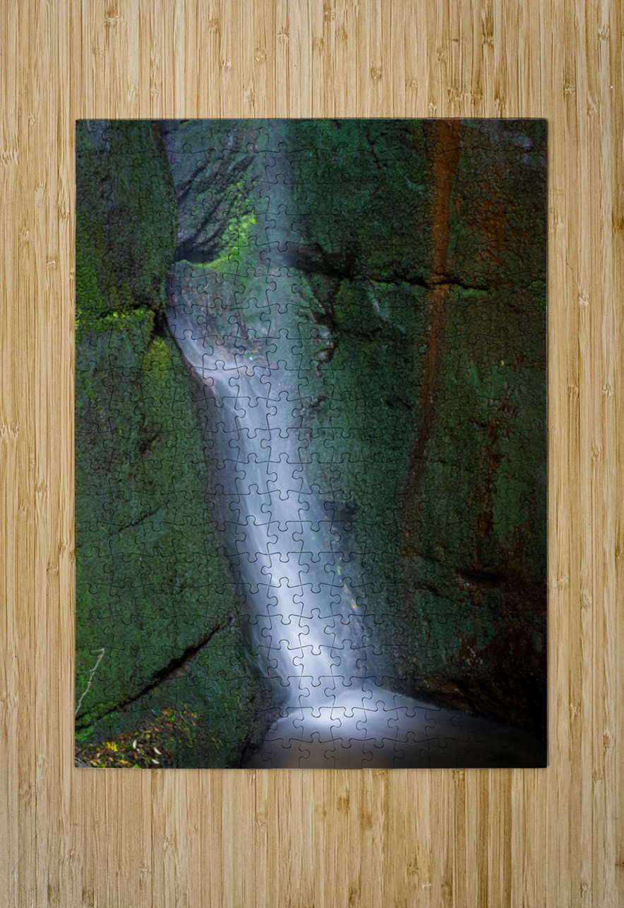 Floodlit waterfall in Shanklin Cline a tourist attraction on the Steve Heap Puzzle printing