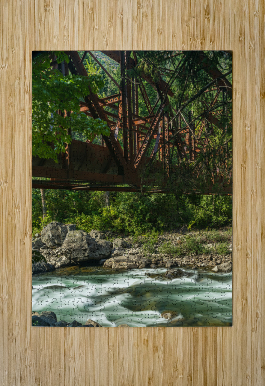 Tumwater Canyon pipeline bridge over Wenatchee River in Washingt Steve Heap Puzzle printing