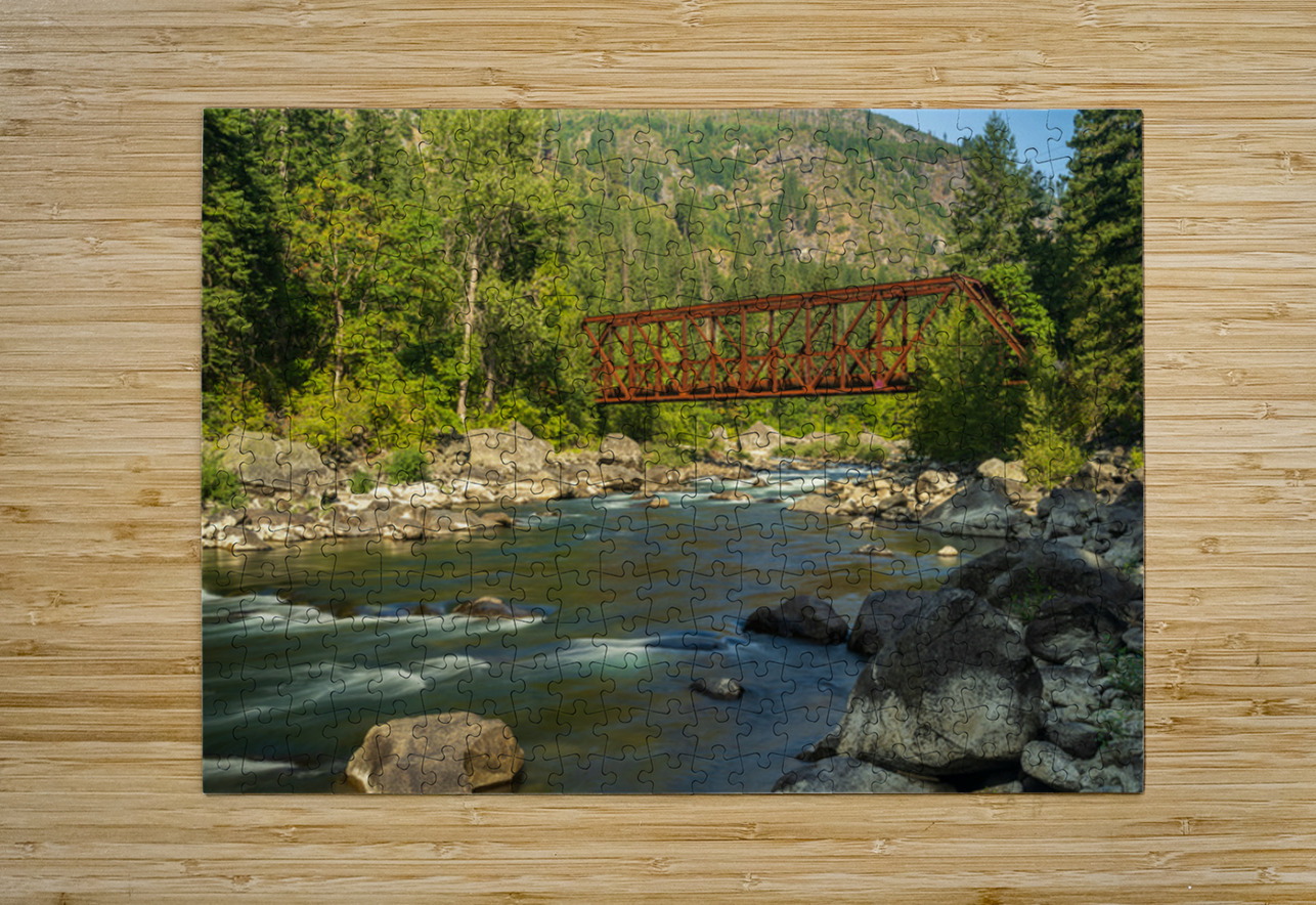 Tumwater Canyon pipeline bridge over Wenatchee River in Washingt Steve Heap Puzzle printing
