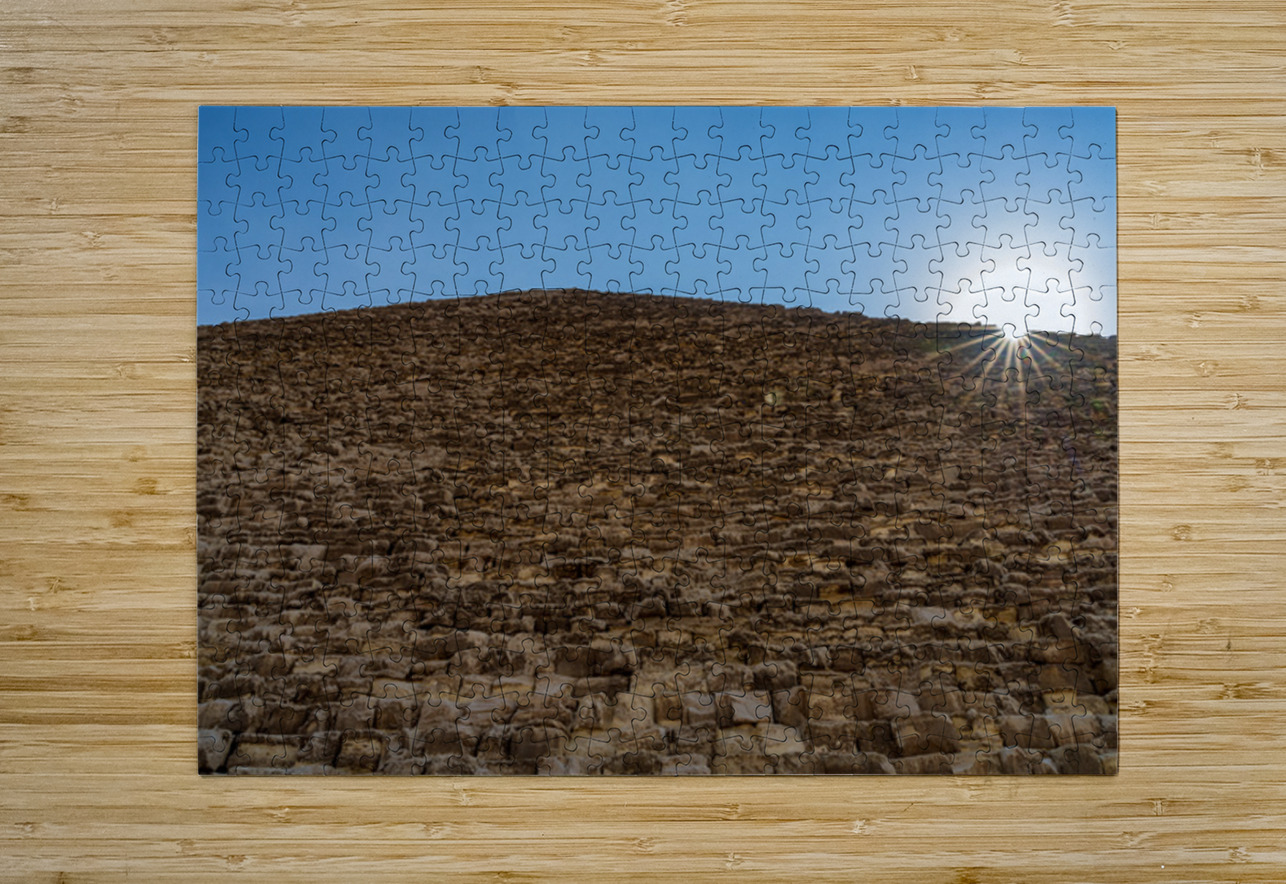 Great Pyramid of Giza with the sun flaring over the top edge Steve Heap Puzzle printing