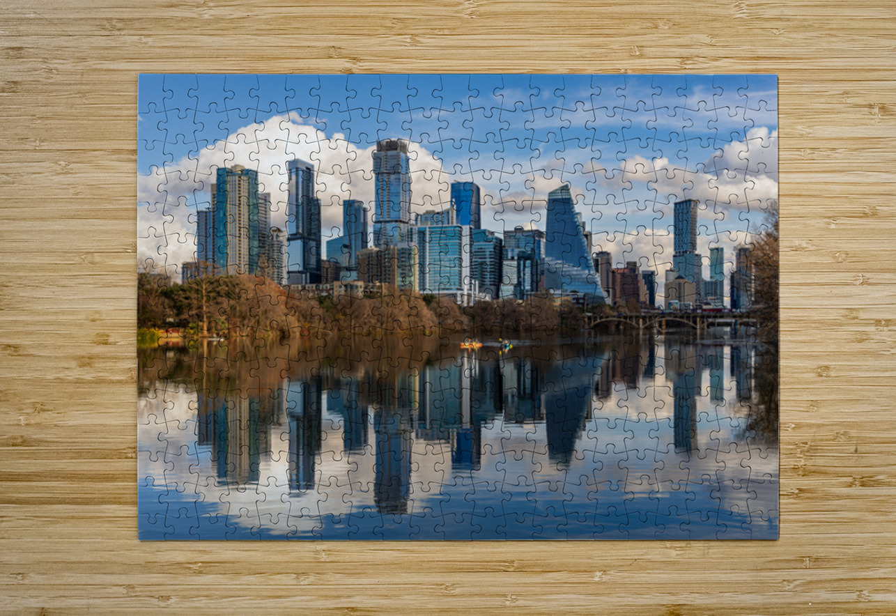 Classic Downtown Austin Texas Skyline with Sail Building from th Steve Heap Puzzle printing
