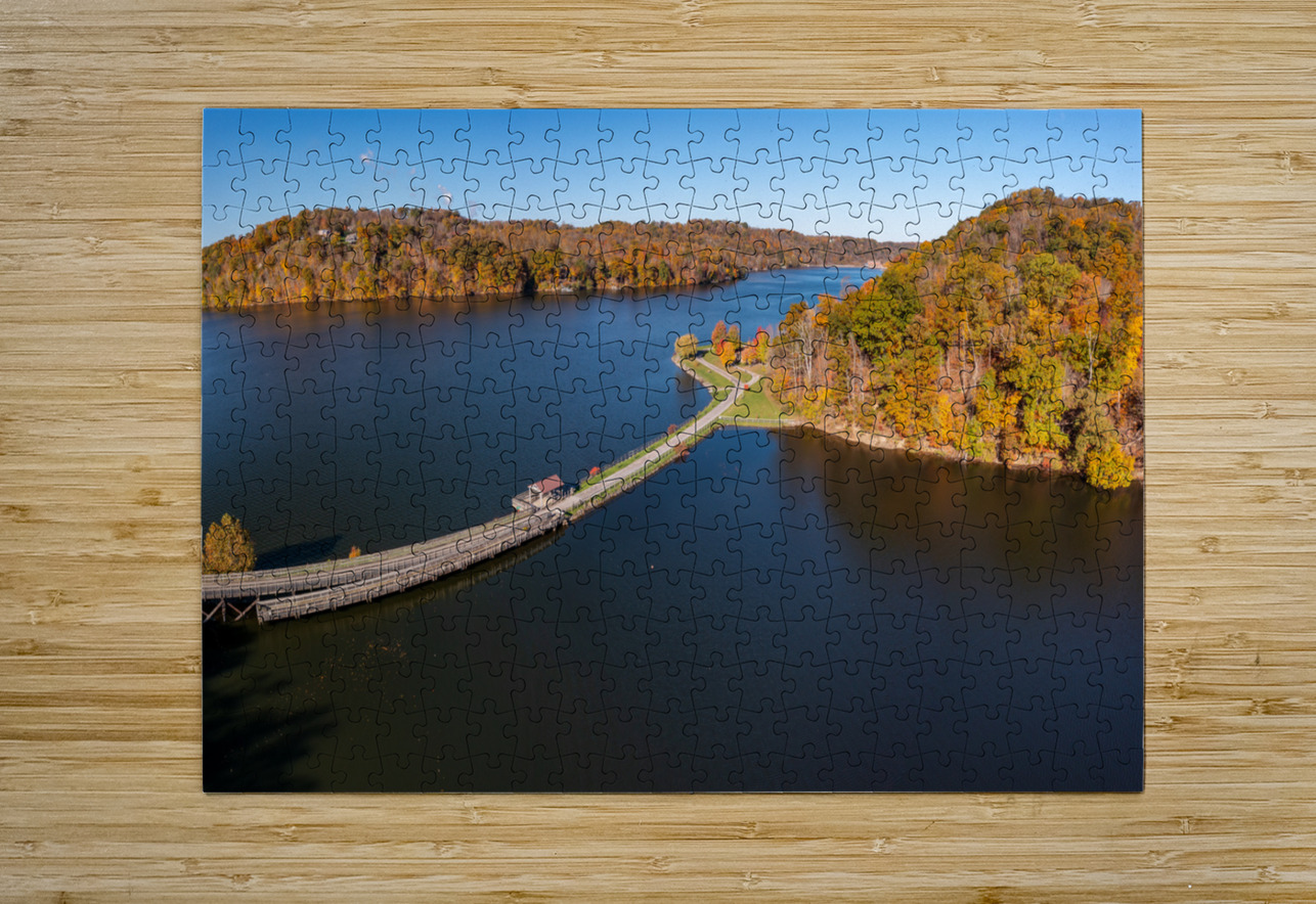 Fall colors surround the lake and trail at Cheat Lake Park Steve Heap Puzzle printing